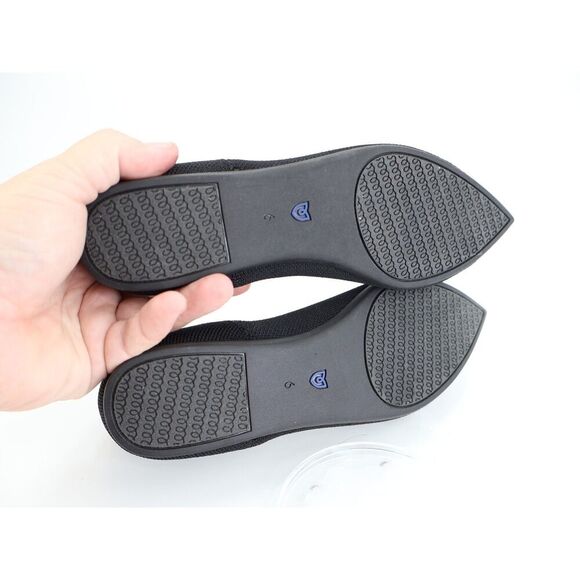 Rothys The Flat Knit Size 6 Black Slip On Pointed Heel Ballet Comfy Nwb - Picture 7 of 10